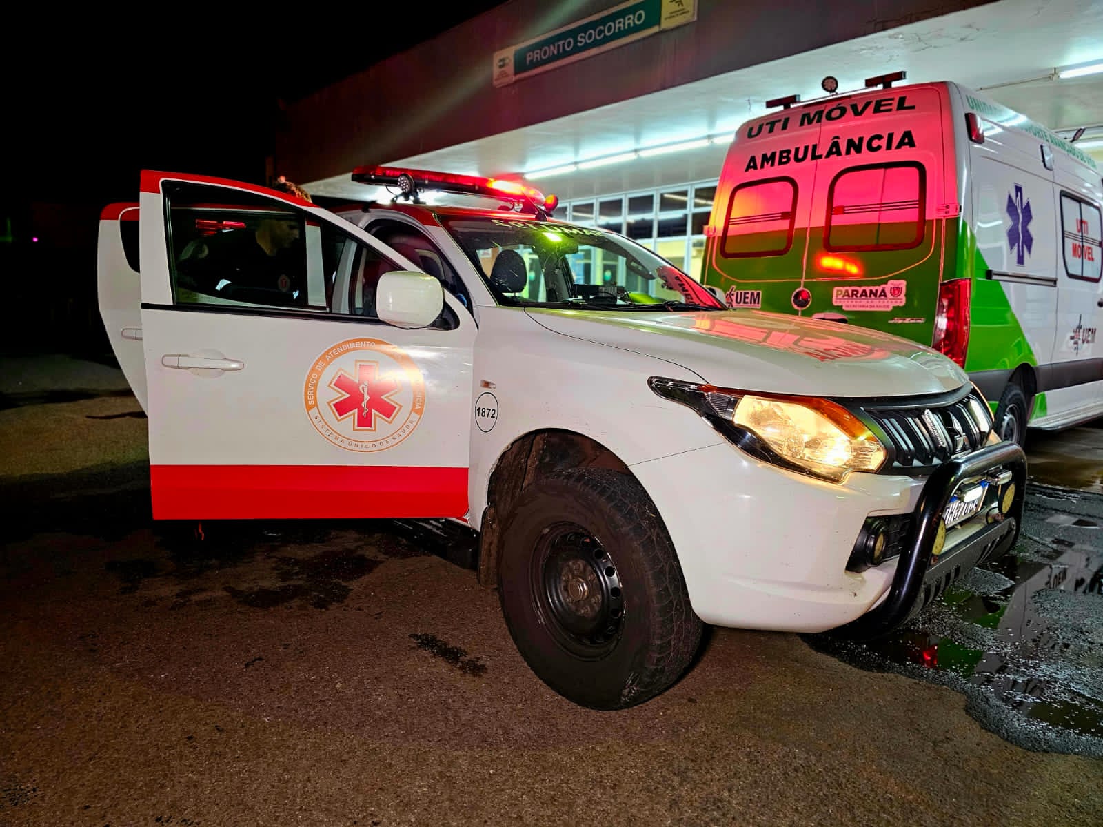 Samu socorreu a vítima para a cidade de Maringá